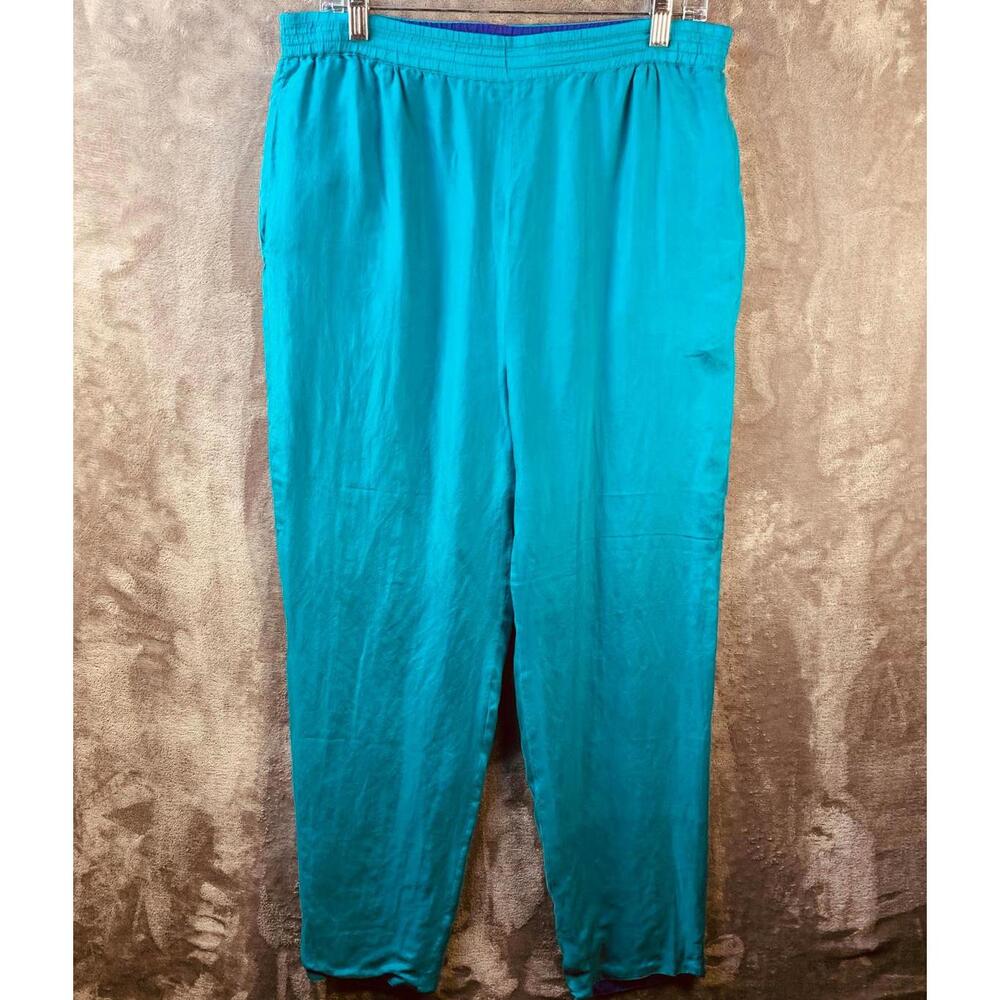 Men's Casual Lightweight Reversable Windbreaker Pants in Teal & Purple (649)